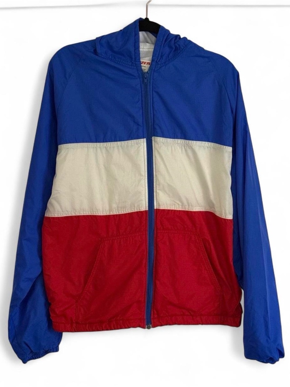 Vintage Blazer USA Attucks Colorblock Windbreaker Jacket Red White Blue Sz M